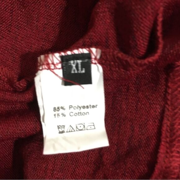 Hipster Row Burgandy Pom Pom Fringe  Cardigan Size XL - Picture 6 of 6